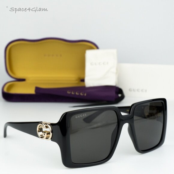 BRAND NEW Gucci GG1692S 001 Black Grey Square Women Sunglasses GG 1692S main image 4